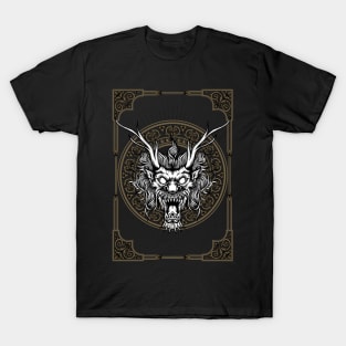 Dragon Head With Classic Frame Ornaments T-Shirt